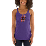 RED PLAID #HASHTAG Women's Racerback Tank - Size XS-XL - 9 Colors