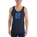 BLUE PLAID #HASHTAG Men's Tank Top - Size XS-XL - 6 Colors
