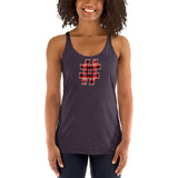 RED PLAID #HASHTAG Women's Racerback Tank - Size XS-XL - 9 Colors