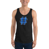 BLUE PLAID #HASHTAG Men's Tank Top - Size XS-XL - 6 Colors