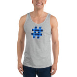 BLUE PLAID #HASHTAG Men's Tank Top - Size XS-XL - 6 Colors