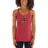 RED PLAID #HASHTAG Women's Racerback Tank - Size XS-XL - 9 Colors