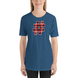 RED PLAID #HASHTAG Unisex Short-Sleeve T-Shirt - Size S-XL - 15 Colors