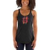 RED PLAID #HASHTAG Women's Racerback Tank - Size XS-XL - 9 Colors