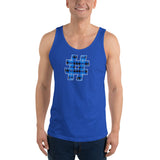 BLUE PLAID #HASHTAG Men's Tank Top - Size XS-XL - 6 Colors