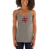 RED PLAID #HASHTAG Women's Racerback Tank - Size XS-XL - 9 Colors