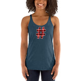 RED PLAID #HASHTAG Women's Racerback Tank - Size XS-XL - 9 Colors