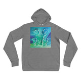 NORTHERN LIGHTS ELEPHANTS Unisex Hoodie - S-XL - 5 Colors
