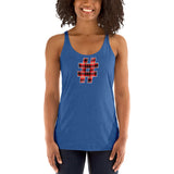 RED PLAID #HASHTAG Women's Racerback Tank - Size XS-XL - 9 Colors