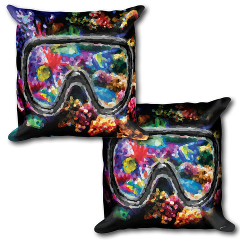 CORAL REEF Reversible Decorative Throw Pillow 18"