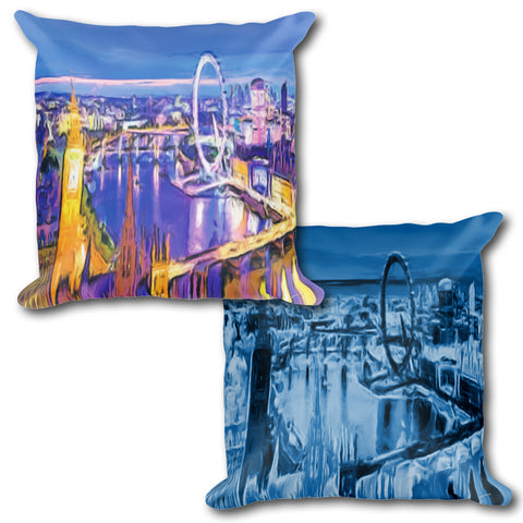 LONDON EYE Reversible Decorative Throw Pillow 18"