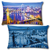 LONDON EYE Reversible Decorative Throw Pillow 20"x12"