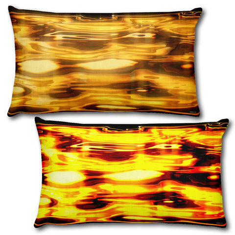 LIQUID GOLD Reversible Decorative Throw Pillow 20"x12"