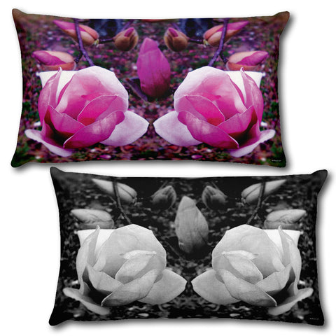 BLOOM MAGENTA Reversible Decorative Throw Pillow 20"x12"