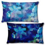 ABSTRACT BLUE 1 - Reversible Decorative Throw Pillow 20"x12"