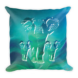 ELEPHANTS Reversible Decorative Throw Pillow 18"