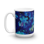 ABSTRACT BLUE 1 - Double-Sided Coffee Mug Tea Cup 11oz & 15oz
