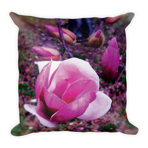 BLOOM MAGENTA Reversible Decorative Throw Pillow 18"