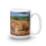 SLEEPING LION Double-Sided Coffee Mug Tea Cup 11oz & 15oz