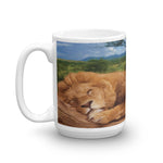 SLEEPING LION Double-Sided Coffee Mug Tea Cup 11oz & 15oz