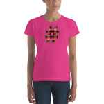 RED PLAID #HASHTAG Women's Classic Fit Short Sleeve T-Shirt - Size S-XL - 8 Colors