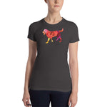 LABRADOR ROSE DOG Women’s Slim Fit Short Sleeve T-Shirt - Size S-XL - 3 Colors