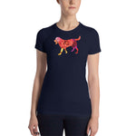 LABRADOR ROSE DOG Women’s Slim Fit Short Sleeve T-Shirt - Size S-XL - 3 Colors