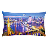 LONDON EYE Reversible Decorative Throw Pillow 20"x12"