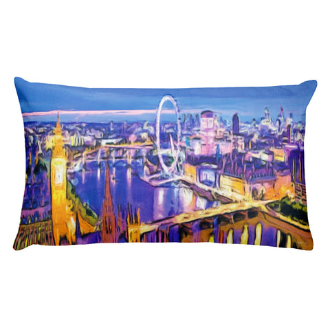 LONDON EYE Reversible Decorative Throw Pillow 20"x12"
