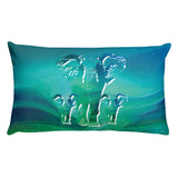 ELEPHANTES Reversible Decorative Throw Pillow 20"x12"
