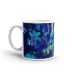 ABSTRACT BLUE 1 - Double-Sided Coffee Mug Tea Cup 11oz & 15oz