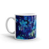 ABSTRACT BLUE 1 - Double-Sided Coffee Mug Tea Cup 11oz & 15oz