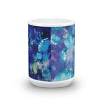 ABSTRACT BLUE 1 - Double-Sided Coffee Mug Tea Cup 11oz & 15oz