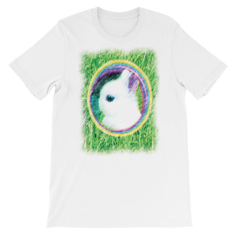 RAINBOW BUNNY Unisex Short Sleeve T-Shirt - Size XS-XL - 1 Color