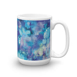 ABSTRACT BLUE 1 - Double-Sided Coffee Mug Tea Cup 11oz & 15oz