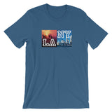 LA TO NEW YORK Unisex Short Sleeve T-Shirt - Size XS-XL - 10 Colors