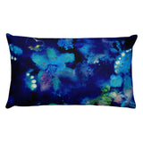 ABSTRACT BLUE 1 - Reversible Decorative Throw Pillow 20"x12"