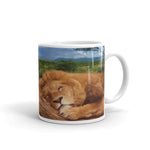 SLEEPING LION Double-Sided Coffee Mug Tea Cup 11oz & 15oz