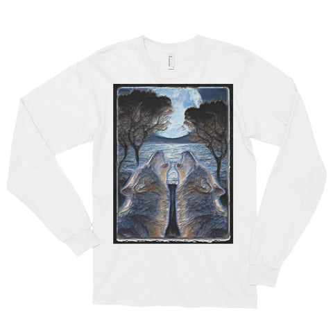 MOON WOLVES Unisex Long Sleeve T-Shirt - Size S-XL - 4 Colors