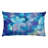 ABSTRACT BLUE 1 - Reversible Decorative Throw Pillow 20"x12"