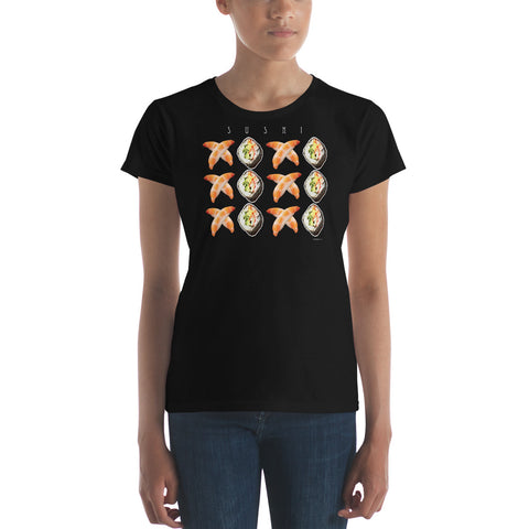 SUSHI LOVE XOXO Women's Classic Fit Short Sleeve T-Shirt - Size S-XL - 10 Colors